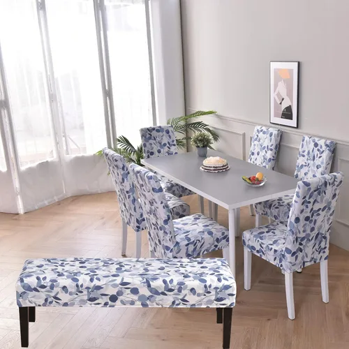 Miniatura 2 de HAOYONG Funda para Silla de Comedor con Estampado, Funda Desmontable Lavable para Silla Parsons, Protector de Asiento Removible para Comedor, Hotel