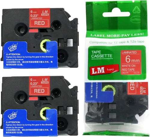 Miniatura 20 de Paquete de 1 unidad LM Tapes LMe511 Premium de 1/4 de pulgada con impresión negra en etiqueta azul compatible con Brother TZe-511 P-Touch, incluye