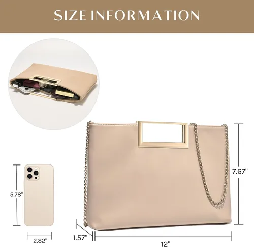 Miniatura 7 de SWEETV CHUNLI Clutch Purses for Women Evening Formal, Fashion PU Leather Purse for Prom, Cocktail, and Wedding