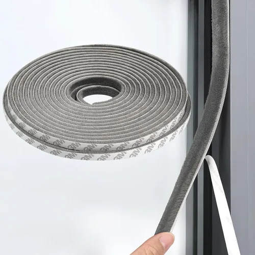 Burlete autoadhesivo insonorizado de 33 pies para puertas y ventanas, tira de sellado de puerta con respaldo adhesivo 3M, 0.35 pulgadas de ancho x