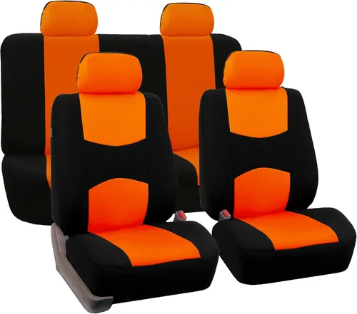 Miniatura 31 de FH Group - Juego de fundas de asientos para automóvil, de tela beige, para SUV, sedán y camioneta, para asientos de respaldo bajo con reposacabezas