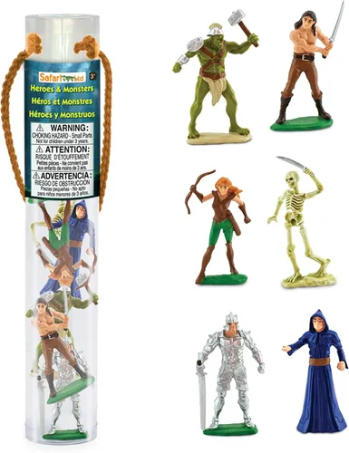 Safari Ltd. Heroes and Monsters Designer TOOB - 6 mini figuras de fantasía - Juego de juguetes de fantasía para niños, niñas y niños a partir de 3