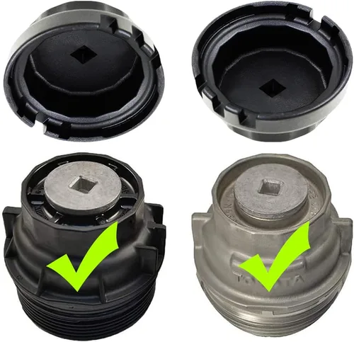 Miniatura 5 de Llave de filtro de aceite, 2.520 in, resistente, compatible con Toyota, Camry, Tundra, Lexus, Sienna, RAV4, Highlander, plata