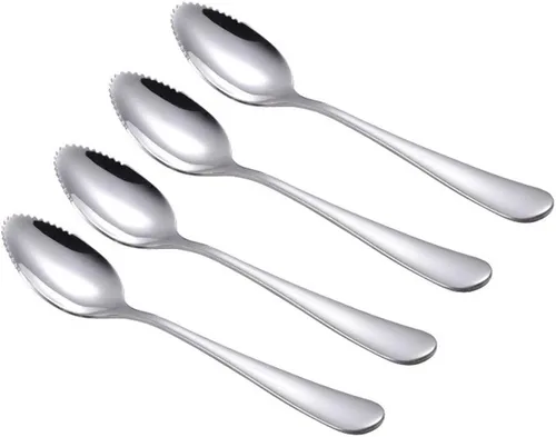 Cucharas de pomelo, cuchara de dragado, cuchara raspadora de acero inoxidable, cucharas de dragado, herramientas alimenticias para manzanas, patatas