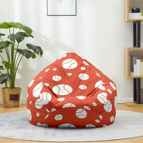 Miniatura 13 de Lukery Puf de almacenamiento de animales de peluche 3D para niños y adultos, puf rellenable (sin relleno) para sala de estar, sofá perezoso lavable