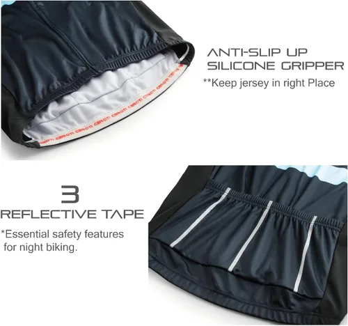 Miniatura 4 de CEROTIPOLARSnugFitCyclingBikeJerseysFleeced,FallWinterLongSleeveBicycleJackets