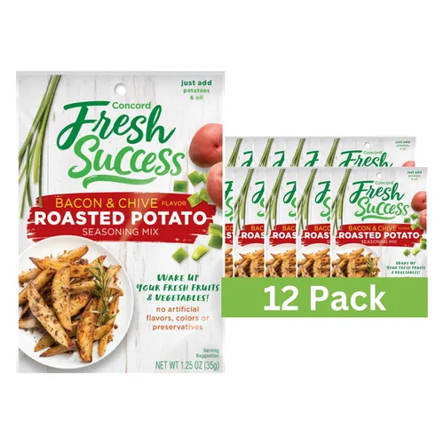 Concord Foods Mezcla de condimentos de papa asada con tocino y cebollino, eleva tus papas con sabor salado y fresco, 1.25 onzas, paquete de 12