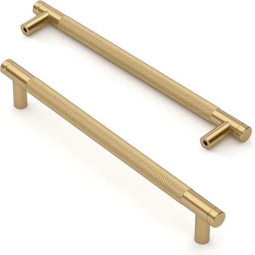 Miniatura 16 de Asidrama - Paquete de 10 tiradores para gabinete de 3 pulgadas (76mm) de color negro mate y bronce champán, manijas estriadas para gabinete