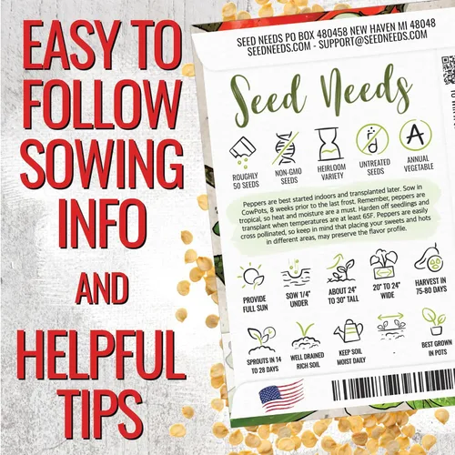 Miniatura 4 de Seed Needs Semillas de pimiento picante para plantar chiles serranos, semillas de vegetales sin OMG y sin tratar para plantar un jardín vegetal