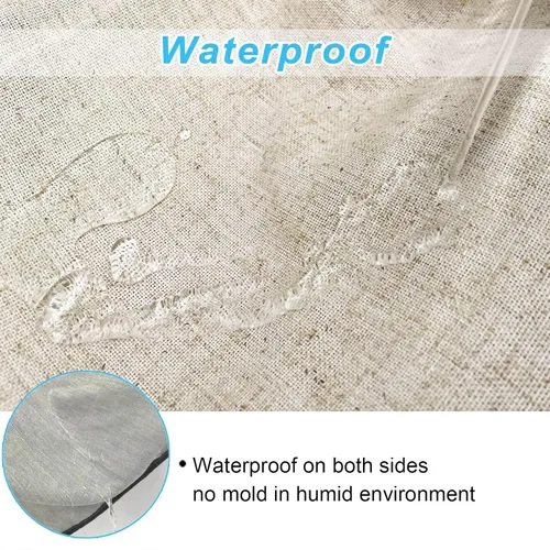 Miniatura 7 de ORTIGIA Cortinas de ducha de lino con diseño de bosque brumoso para baño, cortina de ducha de bosque natural azul, cortina de baño con textura