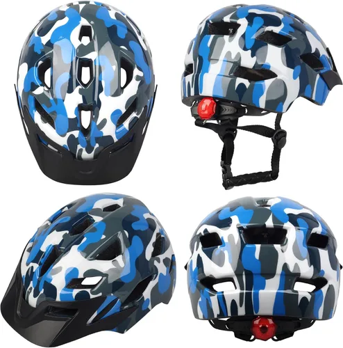 Miniatura 2 de Kids Bike Helmet,Bavilk Kids Boys Girls Bike Helmets with LED Light Detachable Visor Children Youth Teen Multi-Sport for Skating Cycling Scooter