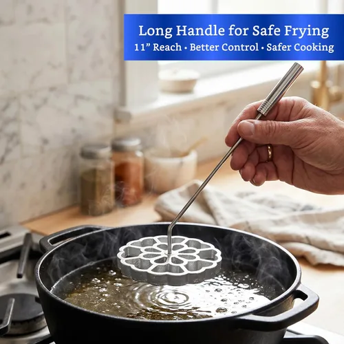 Miniatura 3 de Bunuelos Molde con mango XL (aluminio fundido de 5.7 pulgadas) – Molde para Buñuelos de Viento Mexicanos – Moldes Buñuelos de Viento – Moldes