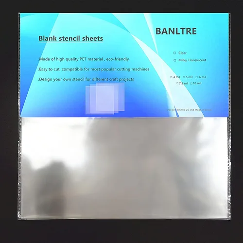 Miniatura 6 de BANLTRE 12 plantillas de material de plantilla en blanco de 6 mil Mylar para papel de corte, hoja de transparencia transparente de 12 x 12 pulgadas