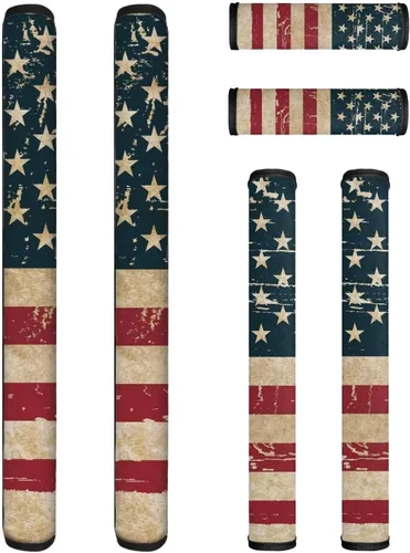 Miniatura 6 de Juego de 6 fundas para manijas de puerta con diseño de margaritas y flores americanas, 4 de julio, Día de la Independencia, fundas para manijas