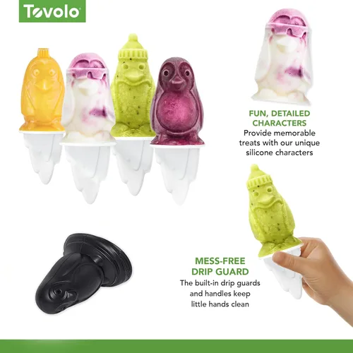 Miniatura 6 de Tovolo - Moldes para paletas heladas, motivo yeti, Pingüino, Blanco