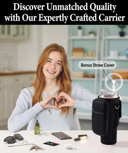 Miniatura 5 de Bolsa de transporte con bolsillo para teléfono para vaso Stanley de 40 onzas con asa y vaso Simple Modern de 40 onzas - Funda tipo bandolera