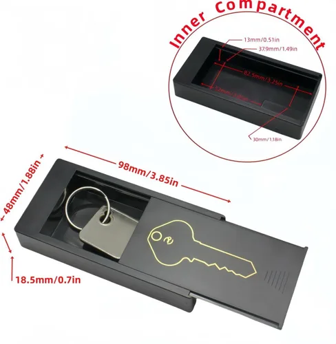 Miniatura 3 de Ocultar un soporte magnético para llaves, caja de emergencia, caja de seguridad secreta, repuesto debajo del automóvil, casa, oficina, garaje
