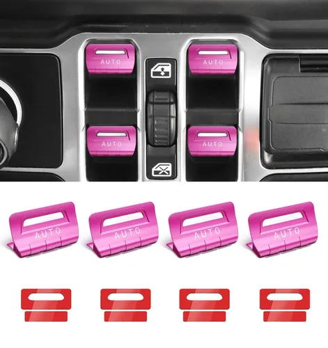 Miniatura 15 de Cubierta de botón de interruptor de ventana de metal para Jeep Wrangler JK JKU 2018 2017 2016 2015 2014 2013 2012 2011, accesorios para interiores