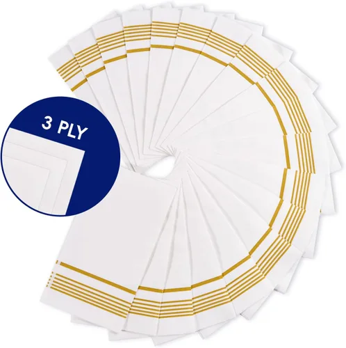 Miniatura 6 de Paquete de 200 servilletas de papel, toallas para huéspedes, desechables de calidad premium de 3 capas, servilletas de cena desechables, suaves