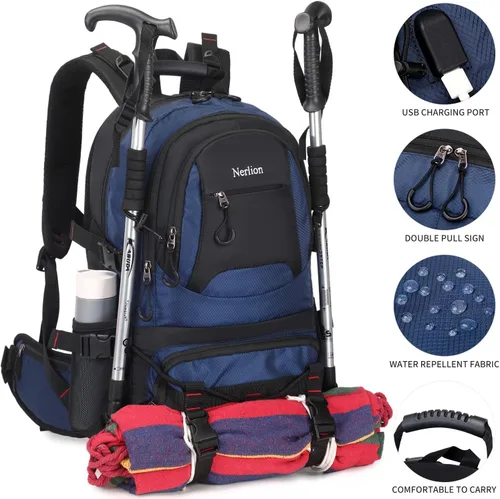 Miniatura 2 de Mochila de senderismo Nerlion de 40L, mochila de viaje para hombres y mujeres, para acampar, impermeable, mochila diurna de senderismo ligera