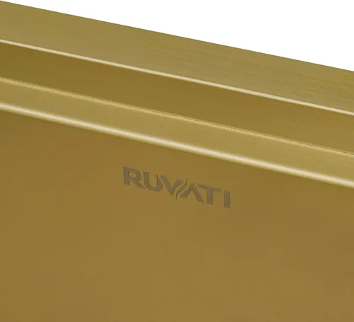 Miniatura 6 de Ruvati RVH9207GG RVH9207GG - Fregadero de cocina con estación de trabajo dorado mate de 33 pulgadas, de acero inoxidable en tono latón con acabado