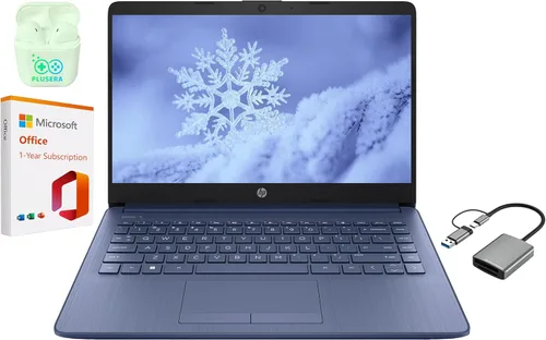 HP Computadora portátil de negocios LED de 14 pulgadas, 8 GB de RAM y 320 GB de almacenamiento (64 GB eMMC+tarjeta SD de 256 GB), Intel Quad-Core