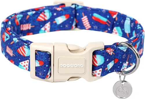 Miniatura 39 de DOGWONG Collar de perro de San Valentín, collar de perro con estampado de corazones para perros grandes, lindos collares de primavera, hembra