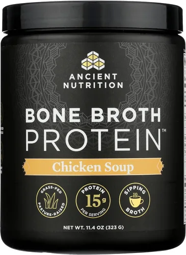Miniatura 4 de Ancient Nutrition Proteína en polvo de caldo de hueso, sopa de pollo, polvo de caldo de hueso de pollo alimentado con pasto y carne de vacuno, 15g