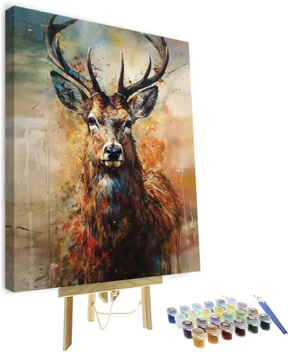 Miniatura 7 de TUMOVO Pintura por números para adultos principiantes, calavera abstracta con flores, kits de pintura por números para adultos, kits de pintura por