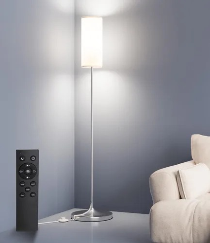 Miniatura 10 de luckystyle Lámpara alta regulable de pie, bombilla LED de 12 W con pantalla, interruptor de pie, poste de temperatura de color personalizado remoto