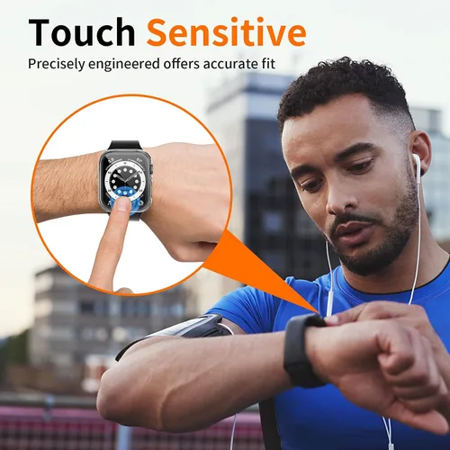 Miniatura 3 de LK - Paquete de 2 carcasas para pantalla de vidrio templado, compatibles con Apple Watch SE Serie 6, Serie 5, Serie 4 de 1.57 pulgadas (40 mm), N.º