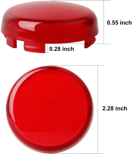 Miniatura 2 de NTHREEAUTO Lente de Luz de Señal de Giro Trasera Bullet Cubierta Roja Compatible con Harley Dyna Street Glide Road King Rojo