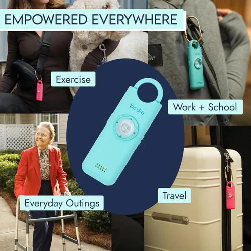 Miniatura 5 de She's Birdie Nueva versión 3.0 – La alarma de seguridad personal original para mujeres por mujeres, sirena fuerte, luz de flash y batería recargable