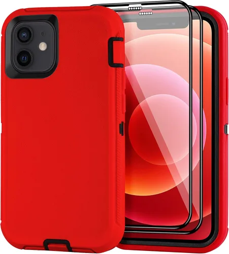 Miniatura 24 de Funda para iPhone 12 Mini con funda de clip para cinturón y 2 protectores de pantalla, funda de protección completa resistente de grado militar a