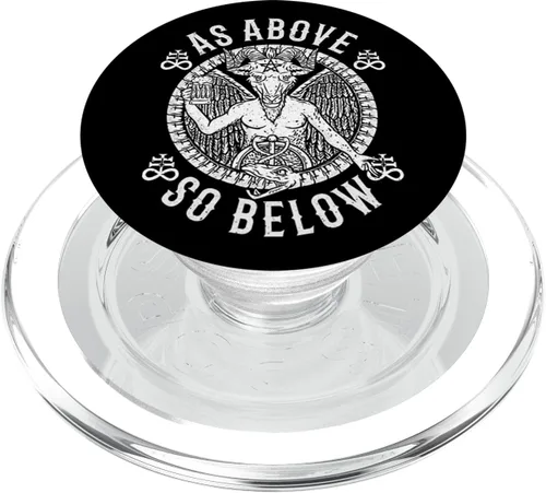 Miniatura 8 de As Arbove So Below I Satanic Baphomet PopSockets Agarre y soporte para teléfonos y tabletas, Negro