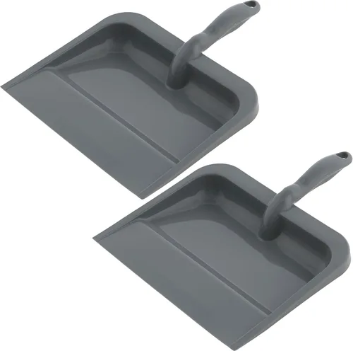 Miniatura 13 de Superio Recogedor de plástico resistente con mango de agarre cómodo, color beige, duradero, ligero, multisuperficie, fácil de barrer, 10 pulgadas