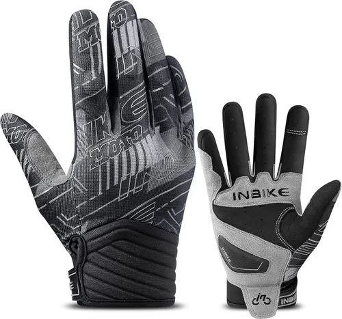 Miniatura 8 de INBIKE Guantes transpirables de motocross para hombre, con protección de nudillos duros, pantalla táctil para motocicleta, deportes de motor