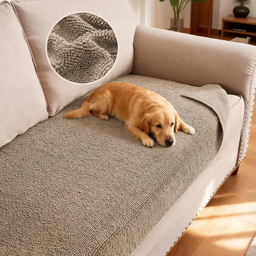 Miniatura 11 de H.VERSAILTEX Funda Antideslizante para Sofá de Mascotas Protector de Cama de Perro de Chenilla Funda de Sofá Gruesa y Suave Apta para Mascotas