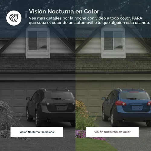 Miniatura 5 de Luna - Cámaras de seguridad inalámbricas para exteriores e interiores, inclinación panorámica de 360°, visión nocturna a color, bombilla LED y foco