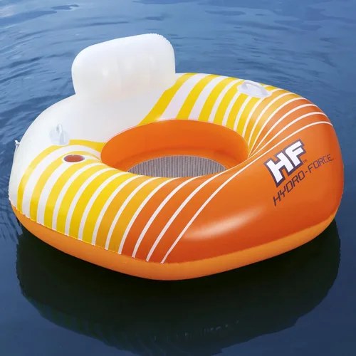 Miniatura 6 de Bestway 43399E Hydro-Force Sunkissed - Flotador inflable de PVC con cierre de PVC y soporte para tazas, naranja y amarillo