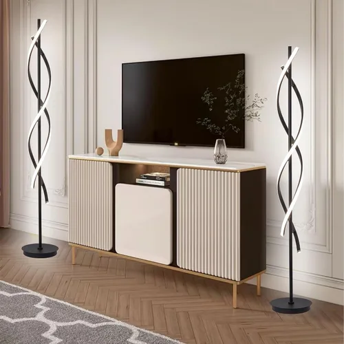 Miniatura 3 de NKU Lámpara de pie en espiral para sala de estar, moderna lámpara de pie LED con control remoto regulable elegante diseño en espiral lámpara