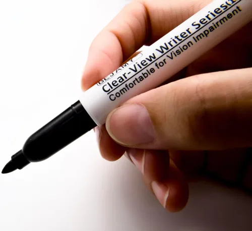 Miniatura 6 de Punta bala de 0.047 pulgadas, paquete de 3, tinta negra a base de agua) Clear-View Writer Bold Writer, herramienta de escritura de baja visión