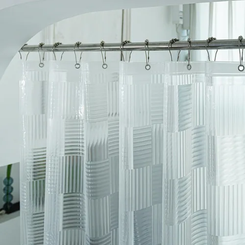 Miniatura 26 de Cortina de ducha corta transparente de 60 pulgadas de largo, forro de cortina de ducha corta de plástico EVA 7G, 60 pulgadas de largo para baño
