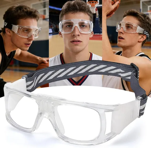 Miniatura 3 de N/A" Gafas deportivas para hombre, para raquetbol, baloncesto, fútbol, gafas protectoras, lentes de choque y colisión, reemplazables Marco