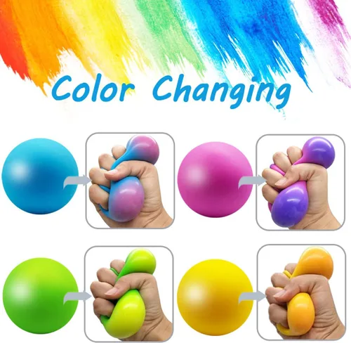 Miniatura 8 de Juguetes de bolas antiestrés que cambian de color, juguetes sensoriales para apretar, bolas blandas para adolescentes, niños y adultos, bolas