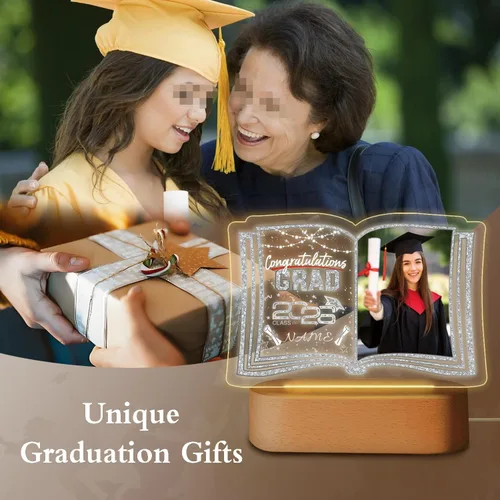 Miniatura 6 de Regalos de graduación personalizados luz nocturna con nombre de foto, lámpara LED de graduación personalizada 2026 para mujeres y hombres, regalos