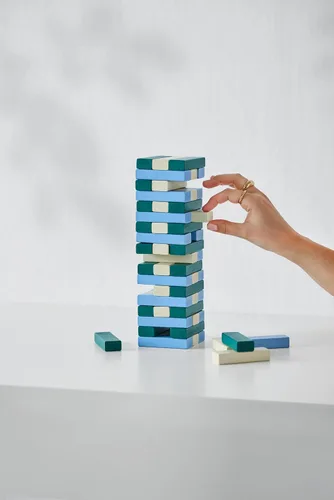 Miniatura 4 de PrintWorks Play – Torre de rodar, elegante juego de apilamiento de bloques de madera para adultos en diseño decorativo listo para exhibir