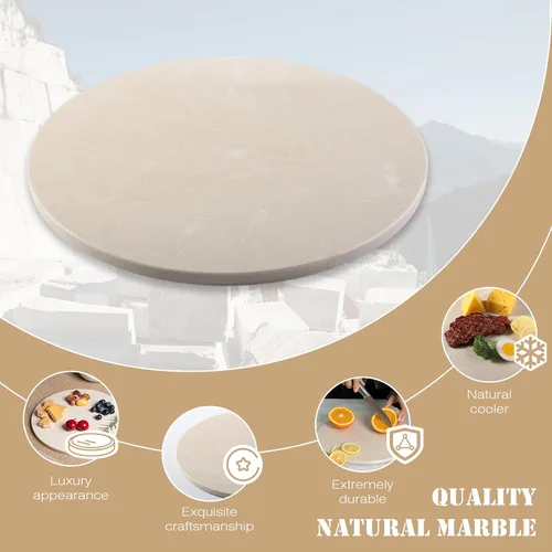 Miniatura 2 de Koville Tabla de cortar redonda de mármol de 11 pulgadas para encimera de cocina, tabla de mármol natural para pastelería, tabla de queso, tabla