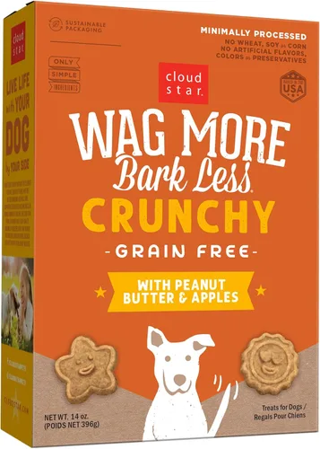 Miniatura 10 de Cloud Star Wag More Bark Less Crunchy - Golosinas para perros sin granos, sabores surtidos, caja de 14 onzas
