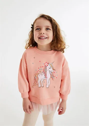 Miniatura 2 de Little Hand Sudaderas con capucha para niñas pequeñas, cuello redondo, manga larga, collage, camisetas para niños